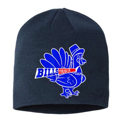 Funny BillsGiving Happy Thanksgiving Football Sustainable Beanie