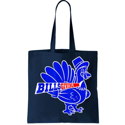 Funny BillsGiving Happy Thanksgiving Football Tote Bag