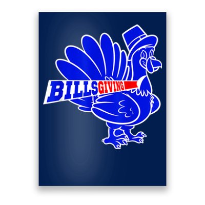 Funny BillsGiving Happy Thanksgiving Football Poster