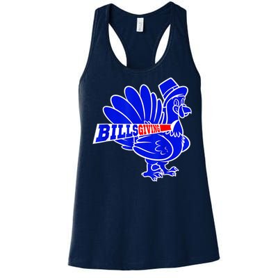 Funny BillsGiving Happy Thanksgiving Football Women's Racerback Tank