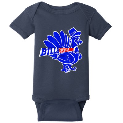 Funny BillsGiving Happy Thanksgiving Football Baby Bodysuit