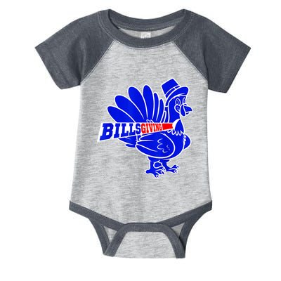 Funny BillsGiving Happy Thanksgiving Football Infant Baby Jersey Bodysuit