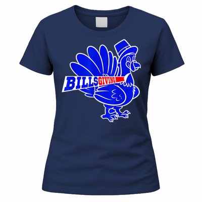 Funny BillsGiving Happy Thanksgiving Football Women's T-Shirt