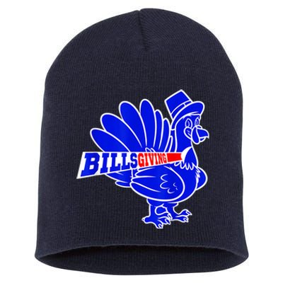 Funny BillsGiving Happy Thanksgiving Football Short Acrylic Beanie