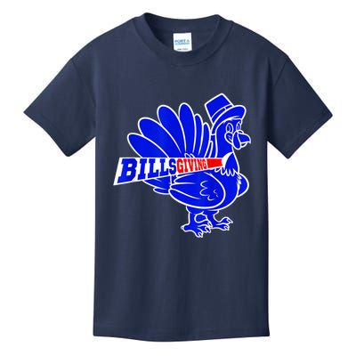 Funny BillsGiving Happy Thanksgiving Football Kids T-Shirt