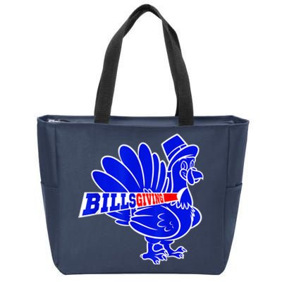 Funny BillsGiving Happy Thanksgiving Football Zip Tote Bag