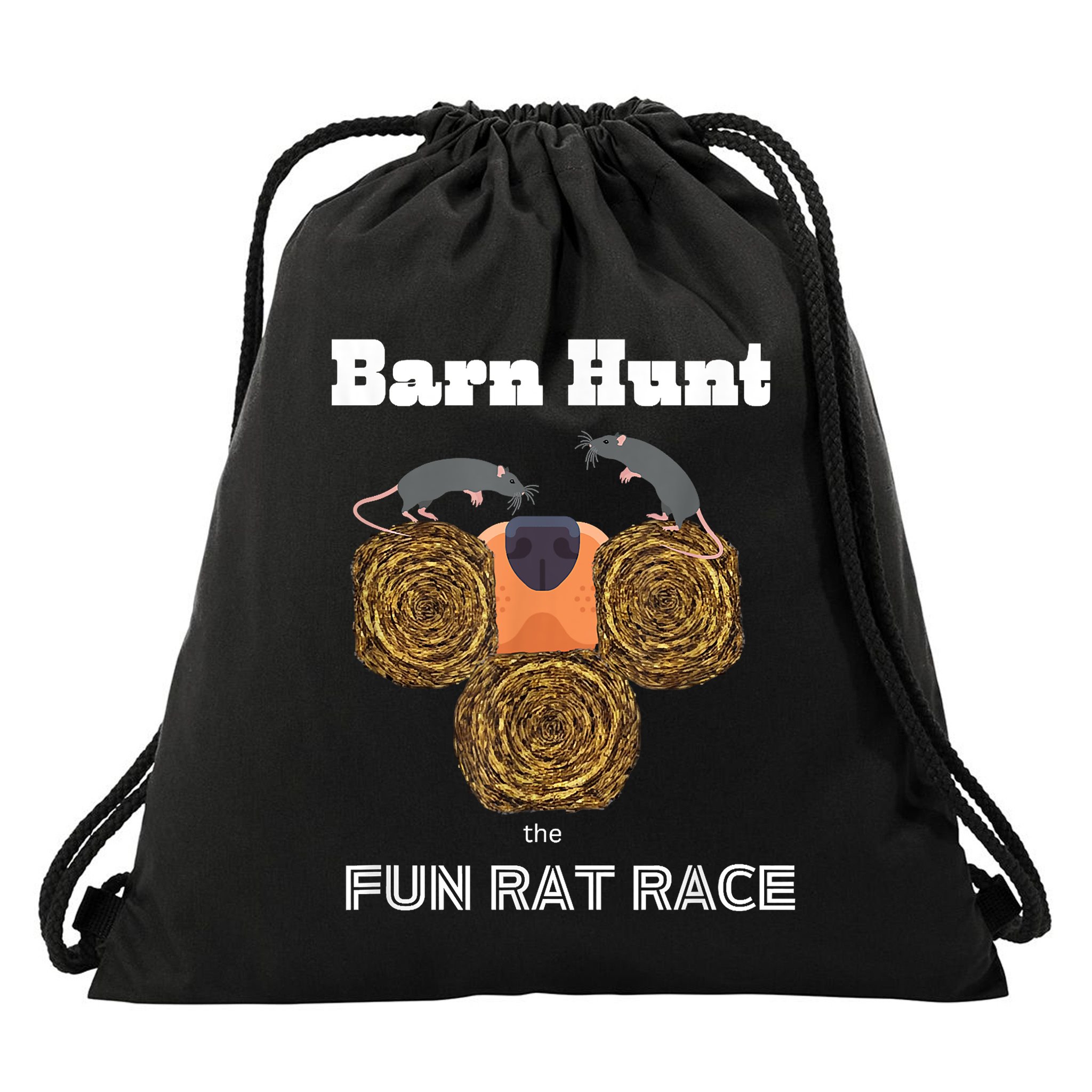 Funny Barn Hunt Barn Hunt The Fun Rat Race With Cute Rats Drawstring Bag