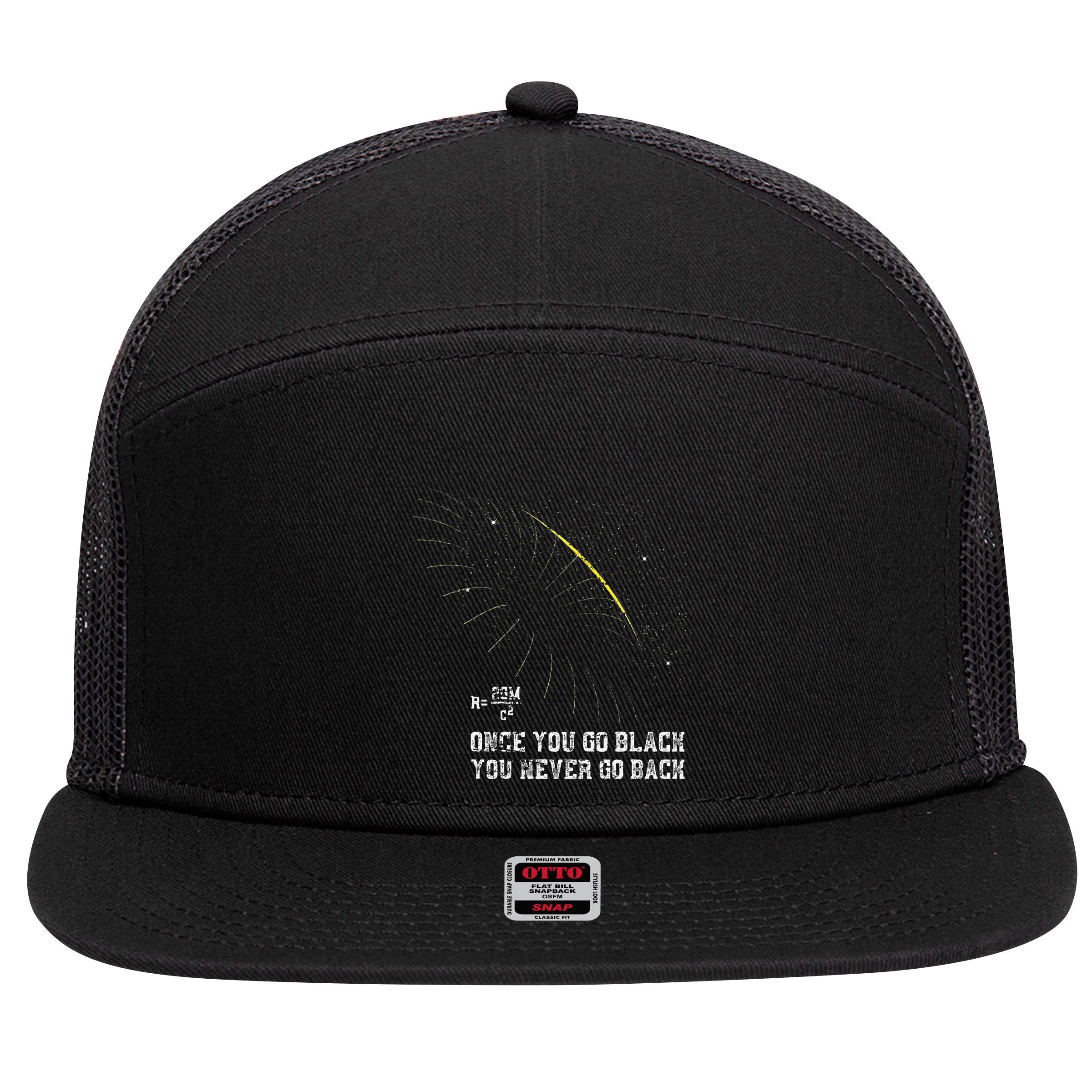 Funny Black Hole Physicist Gift Physics 7 Panel Mesh Trucker Snapback Hat