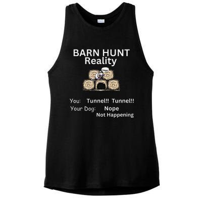 Funny Barn Hunt Tunnel Reality Not Happening With Cute Rat Ladies PosiCharge Tri-Blend Wicking Tank