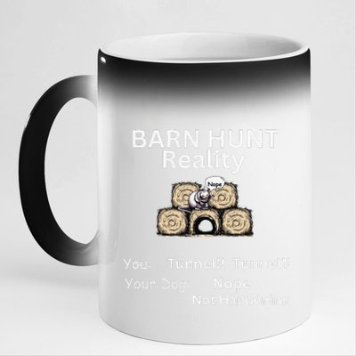 Funny Barn Hunt Tunnel Reality Not Happening With Cute Rat 11oz Black Color Changing Mug