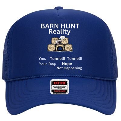 Funny Barn Hunt Tunnel Reality Not Happening With Cute Rat High Crown Mesh Back Trucker Hat