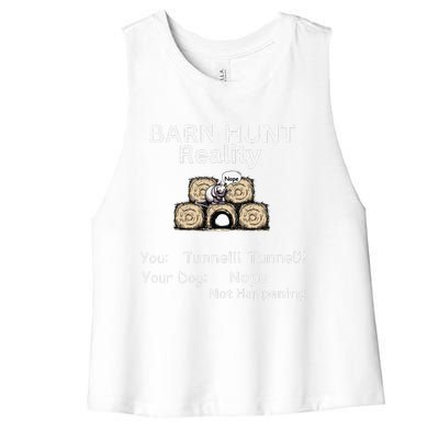 Funny Barn Hunt Tunnel Reality Not Happening With Cute Rat Women's Racerback Cropped Tank