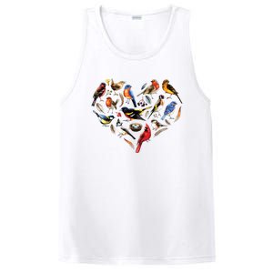 Forest Bird Heart Watching Cardinal Goldfinch Wren Chickadee PosiCharge Competitor Tank