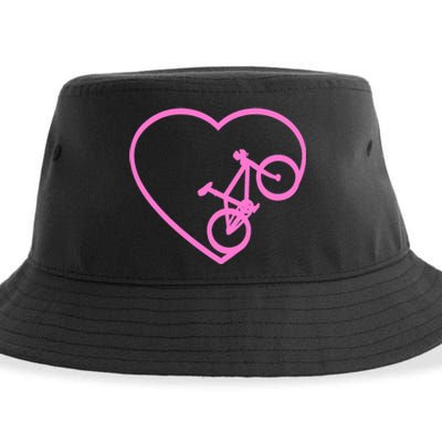 Funny Bicycle Heart Love Biking Cyclist  Wo Gift Tank Top Sustainable Bucket Hat