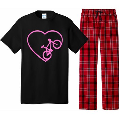 Funny Bicycle Heart Love Biking Cyclist  Wo Gift Tank Top Pajama Set