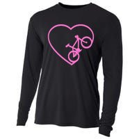 Funny Bicycle Heart Love Biking Cyclist  Wo Gift Tank Top Cooling Performance Long Sleeve Crew