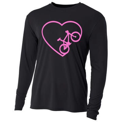 Funny Bicycle Heart Love Biking Cyclist  Wo Gift Tank Top Cooling Performance Long Sleeve Crew