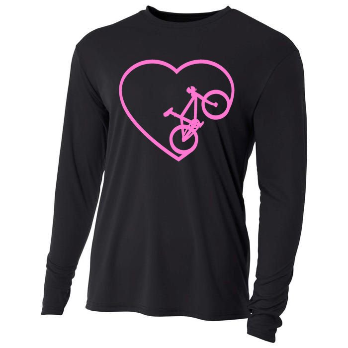 Funny Bicycle Heart Love Biking Cyclist  Wo Gift Tank Top Cooling Performance Long Sleeve Crew