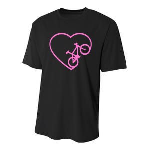 Funny Bicycle Heart Love Biking Cyclist  Wo Gift Tank Top Youth Performance Sprint T-Shirt