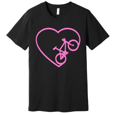 Funny Bicycle Heart Love Biking Cyclist  Wo Gift Tank Top Premium T-Shirt