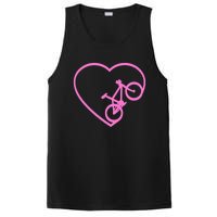 Funny Bicycle Heart Love Biking Cyclist  Wo Gift Tank Top PosiCharge Competitor Tank