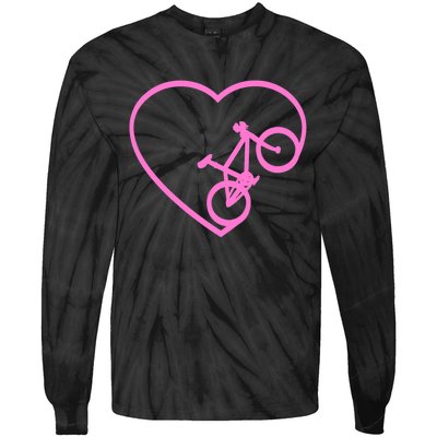 Funny Bicycle Heart Love Biking Cyclist  Wo Gift Tank Top Tie-Dye Long Sleeve Shirt