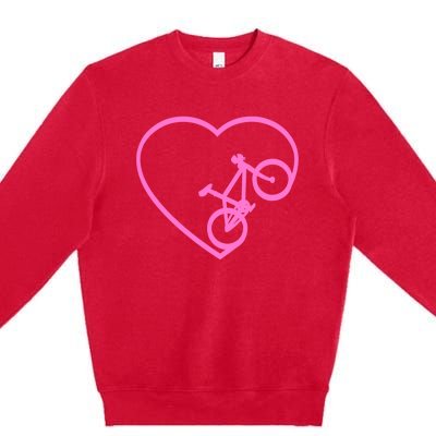 Funny Bicycle Heart Love Biking Cyclist  Wo Gift Tank Top Premium Crewneck Sweatshirt