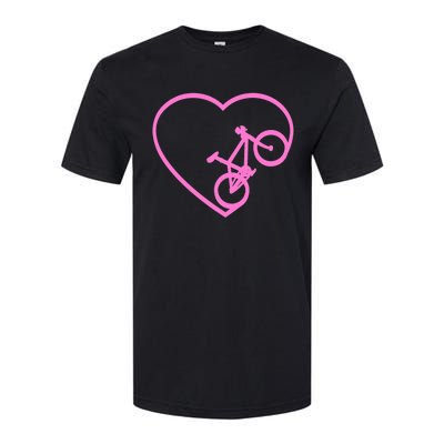 Funny Bicycle Heart Love Biking Cyclist  Wo Gift Tank Top Softstyle CVC T-Shirt