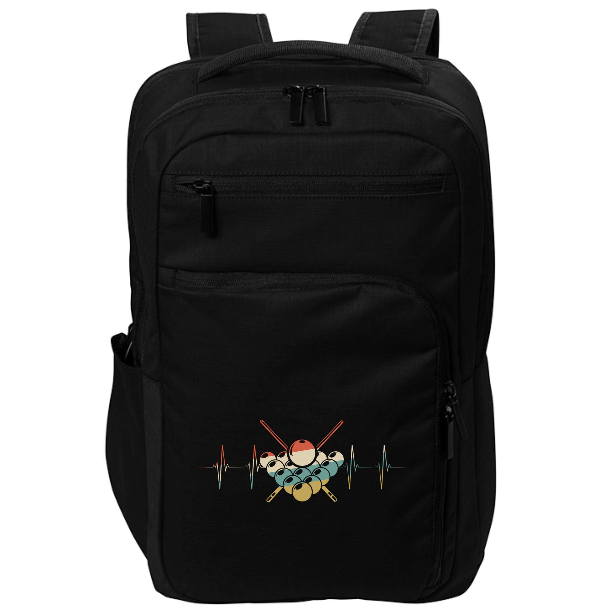 Fivepin Billiards Heartbeat Retro Ecg Ekg Gift Impact Tech Backpack
