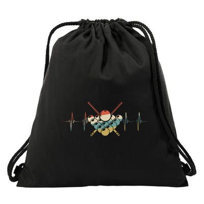 Fivepin Billiards Heartbeat Retro Ecg Ekg Gift Drawstring Bag