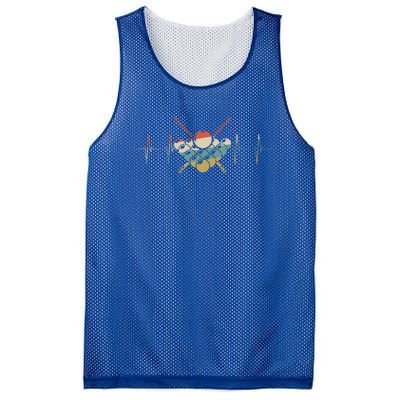 Fivepin Billiards Heartbeat Retro Ecg Ekg Gift Mesh Reversible Basketball Jersey Tank