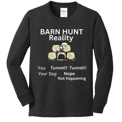 Funny Barn Hunt Tunnel Reality Not Happening With Cute Rat Kids Long Sleeve Shirt