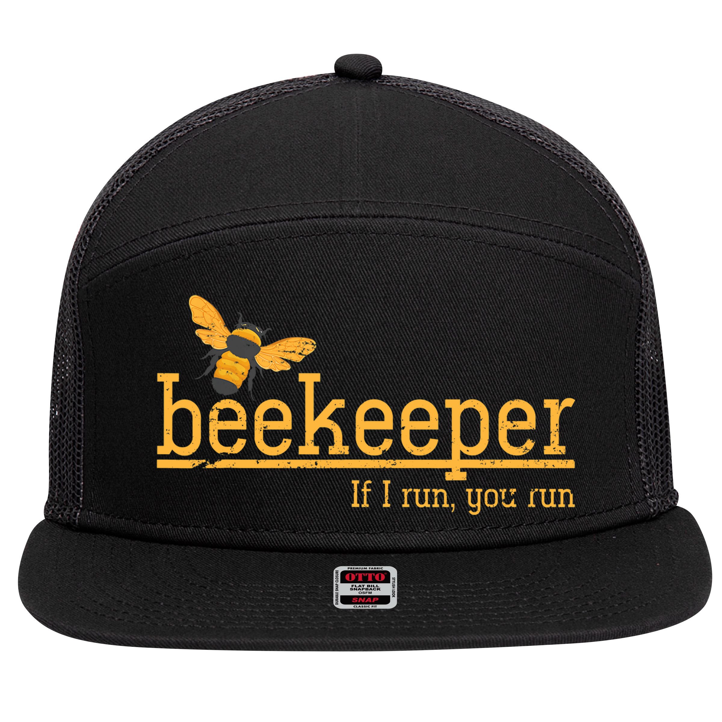 Funny Bee Hive Honey Lover Gift Beekeeper 7 Panel Mesh Trucker Snapback Hat
