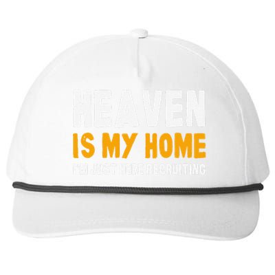 Funny Bible Heaven Is My Home Christian Jesus Believer Gift Snapback Five-Panel Rope Hat