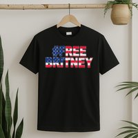 Free Britney Hashtag Freebritney Freebritney Usa Flag T-Shirt