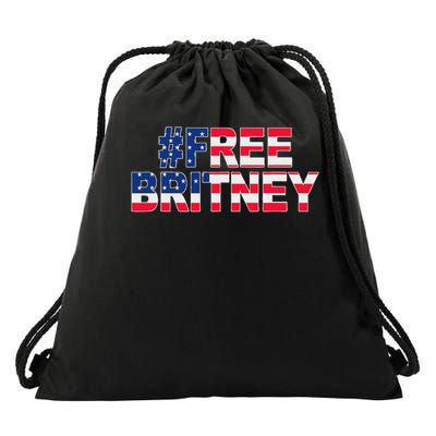 Free Britney Hashtag Freebritney Freebritney Usa Flag Drawstring Bag