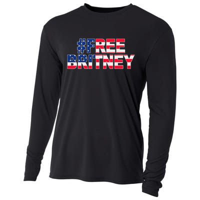 Free Britney Hashtag Freebritney Freebritney Usa Flag Cooling Performance Long Sleeve Crew