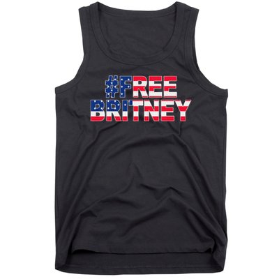 Free Britney Hashtag Freebritney Freebritney Usa Flag Tank Top