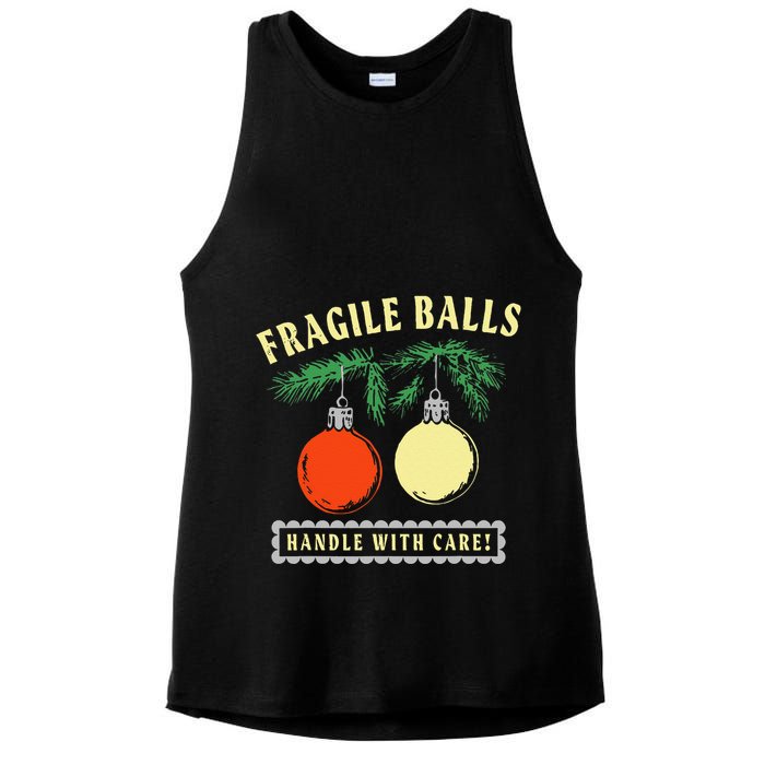 Fragile Balls Handle With Care Funny Ladies PosiCharge Tri-Blend Wicking Tank
