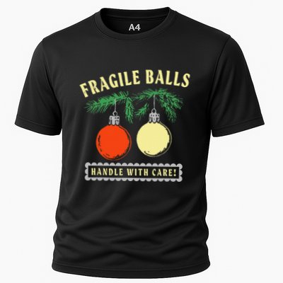 Fragile Balls Handle With Care Funny Cooling Performance Crew T-Shirt