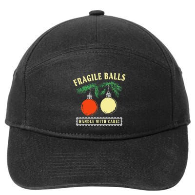 Fragile Balls Handle With Care Funny 7-Panel Snapback Hat