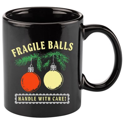 Fragile Balls Handle With Care Funny 11oz C Handle Ceramic Mug