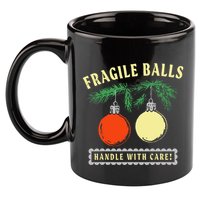Fragile Balls Handle With Care Funny 11oz C Handle Ceramic Mug