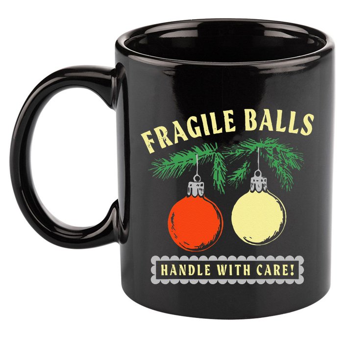Fragile Balls Handle With Care Funny 11oz C Handle Ceramic Mug