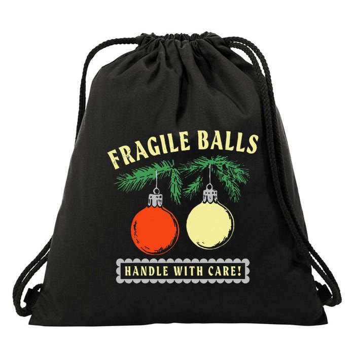 Fragile Balls Handle With Care Funny Drawstring Bag