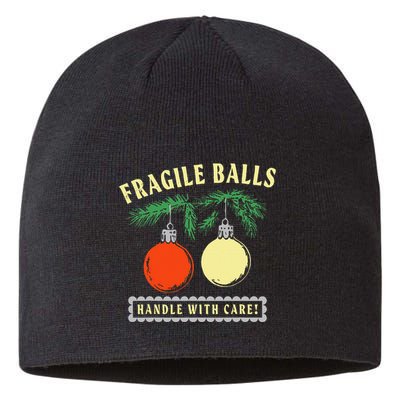 Fragile Balls Handle With Care Funny Sustainable Beanie