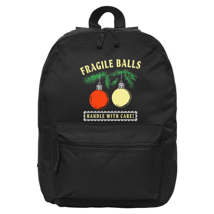 Fragile Balls Handle With Care Funny 16 in Basic Backpack