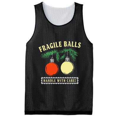 Fragile Balls Handle With Care Funny Mesh Reversible Basketball Jersey Tank