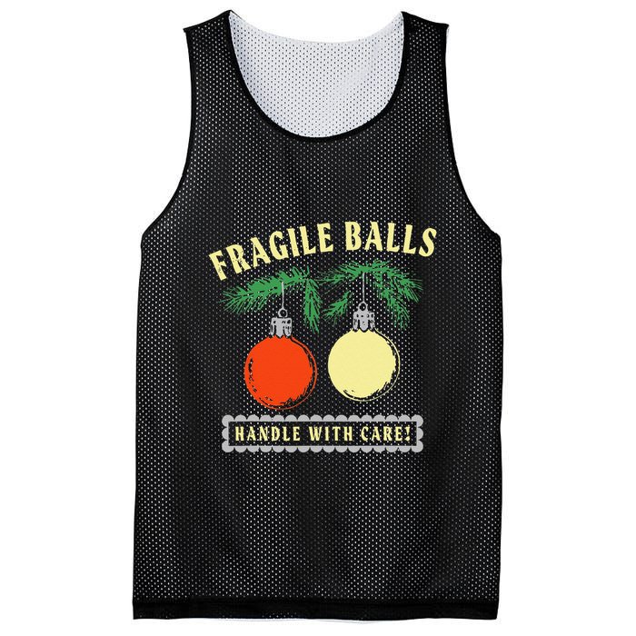 Fragile Balls Handle With Care Funny Mesh Reversible Basketball Jersey Tank