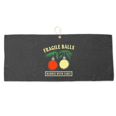 Fragile Balls Handle With Care Funny Large Microfiber Waffle Golf Towel